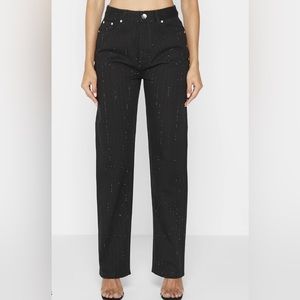 Brand New Manière de voir black jeans with Rhinestone size 6 (25/26)